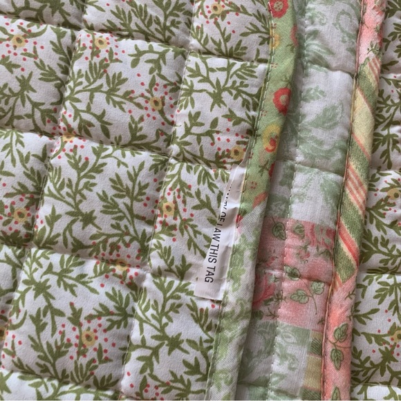 Shabby chic patchwork comforter/quilt and decorative pillow FULL SET - Picture 9 of 10